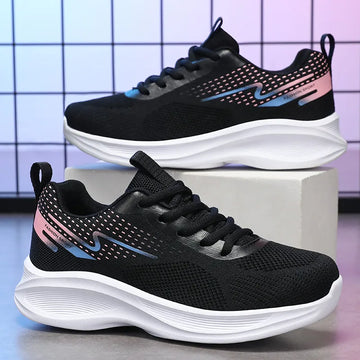 Womens Breathable Running Sneakers Cushioned Comfort Fit Lightweight for Daily Walking Gym Use