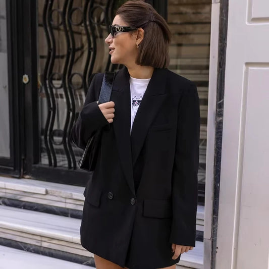MUJER Women's Tailoring Blazers Straight Office Blazer for Women New in Outerwears Casual Blazer Woman Long Sleeve Lady Jackets
